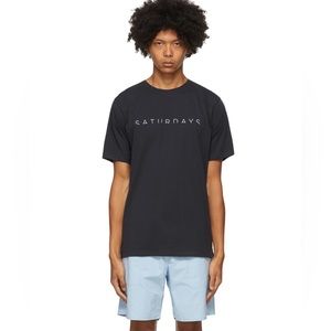 Saturdays NYC Horizon Graphic T-Shirt SZ M Navy
